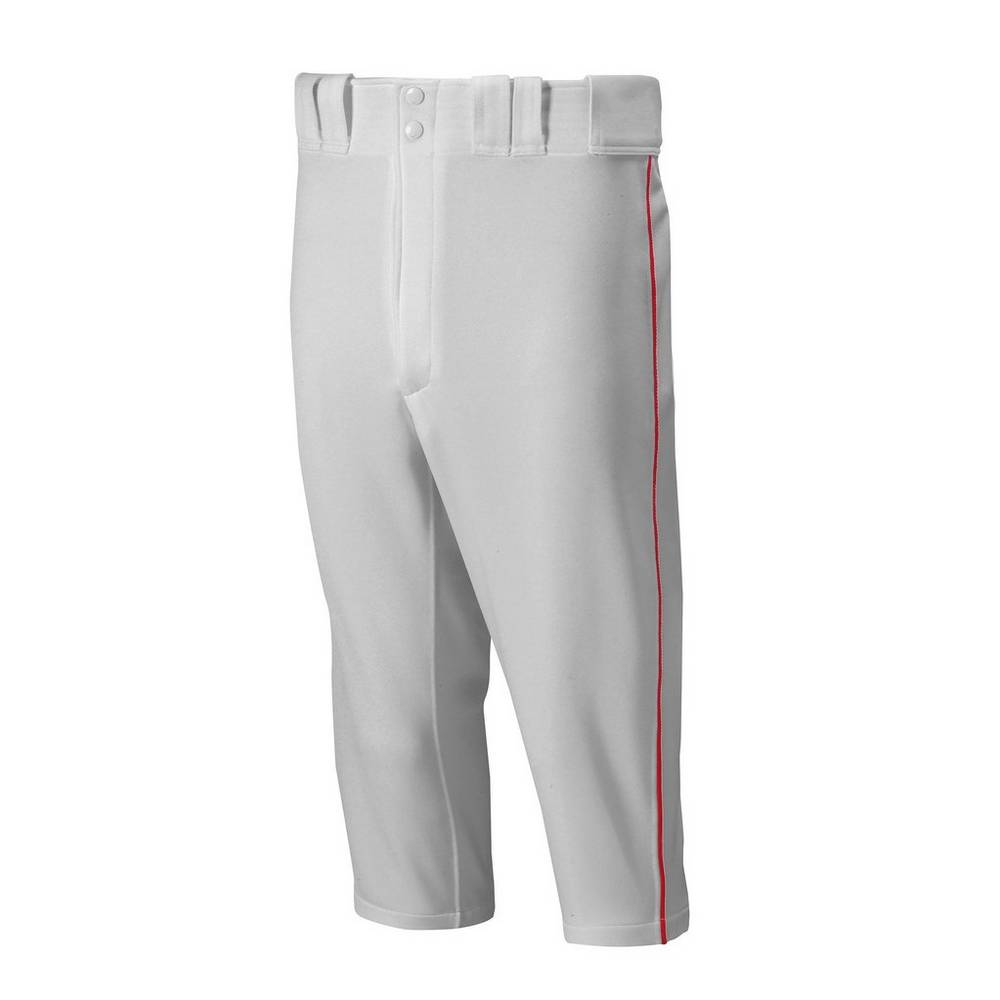 Pantalones Mizuno Beisbol Premier Short Piped Para Hombre Grises/Rojos 0218394-QF